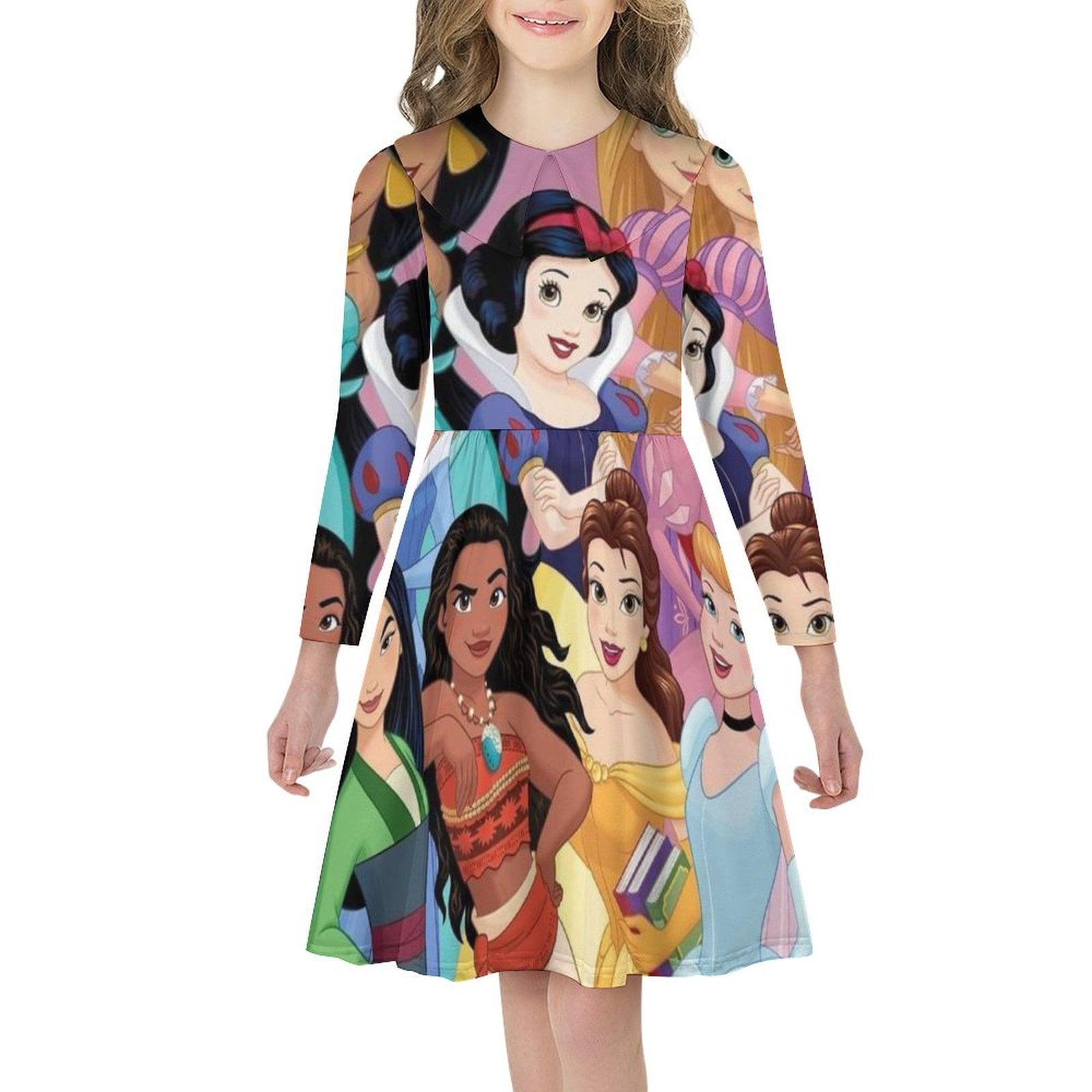 Disney Princess Girls long sleeve cartoon autumn and winter dress 140CM ...