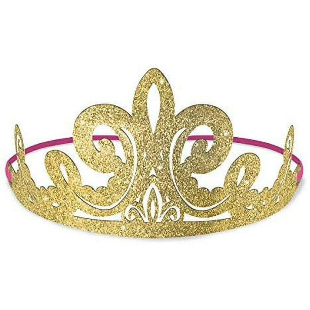 Glittery New Year's Eve Tiaras – Assorted Color Paper Crowns, 12 Pack For Parties & Photo Booths 2 thumbnail image