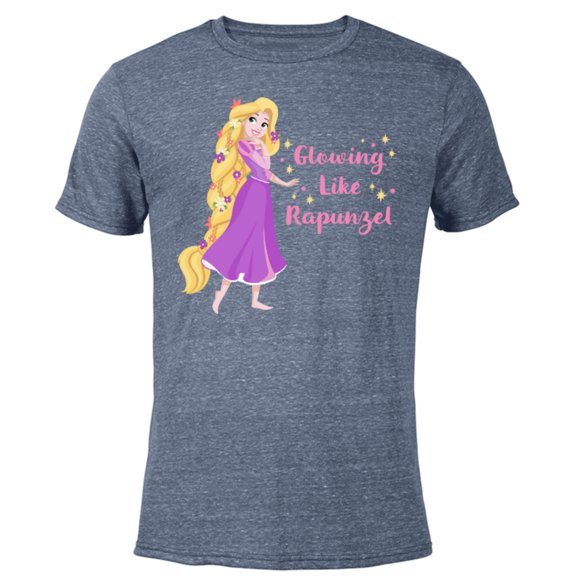Disney Princess Glowing Like Rapunzel - Short Sleeve Blended T-Shirt for Adults - Customized-Navy Heather