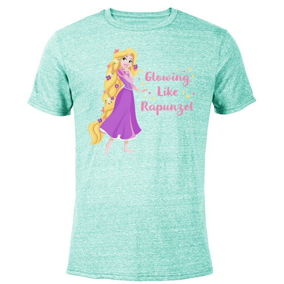 Disney Princess Glowing Like Rapunzel - Short Sleeve Blended T-Shirt for Adults - Customized-Ocean Blue