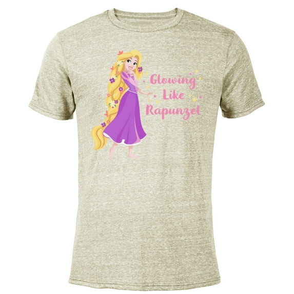 Disney Princess Glowing Like Rapunzel - Short Sleeve Blended T-Shirt for Adults - Customized-Yellow
