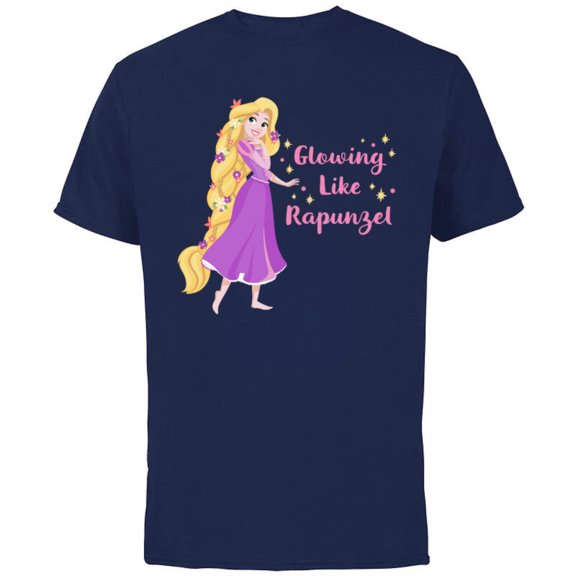 Disney Princess Glowing Like Rapunzel - Short Sleeve Cotton T-Shirt for Adults - Customized-Navy