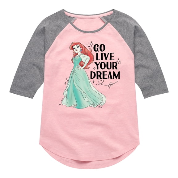 Disney Princess - Go Live Your Dream - Toddler & Youth Girls Raglan Graphic T-Shirt