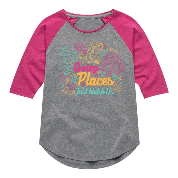 Disney Princess - Going Places - Toddler And Youth Girls Raglan Graphic T-Shirt