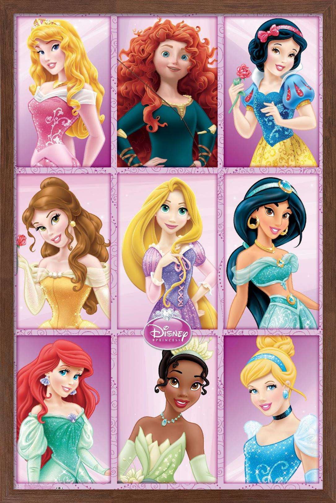 Disney Princess - Grid Wall Poster, 14.725" x 22.375", Framed