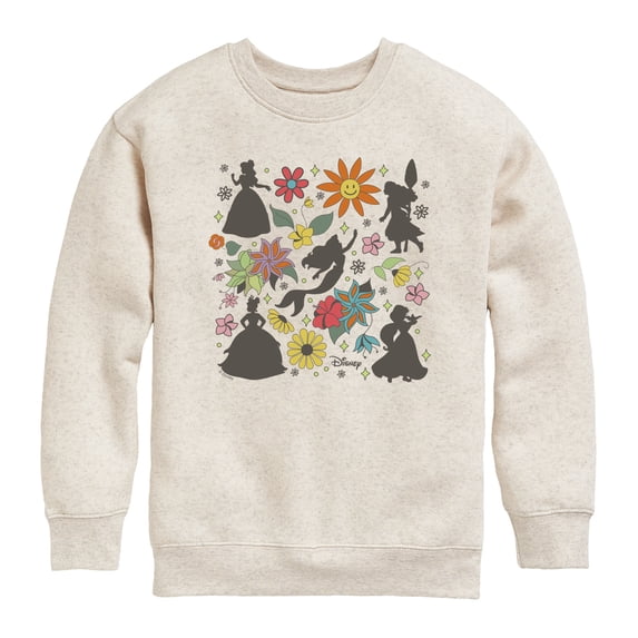 Disney - Princess Group Flowers Boys' Graphic Long Sleeve Fleece Sweatshirt