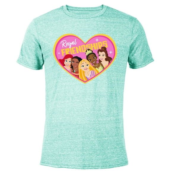 Disney Princess Group Heart Pink - Short Sleeve Blended T-Shirt for Adults – Customized-Ocean Blue
