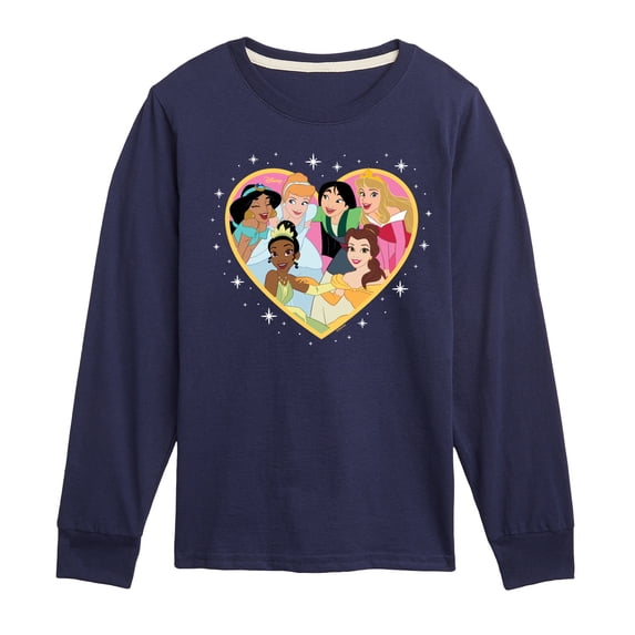 Disney - Princess Group Heart - Toddler and Youth Long Sleeve Graphic T-Shirt