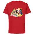 thumbnail image 1 of Disney Princess Group Photo - Short Sleeve Cotton T-Shirt for Adults- Customized-Red, 1 of 5
