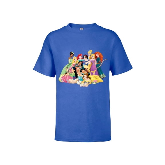 Disney Princess Group Photo - Short Sleeve T-Shirt for Kids- Customized-Royal