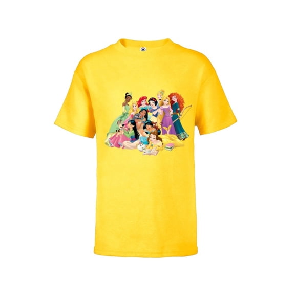 Disney Princess Group Photo - Short Sleeve T-Shirt for Kids- Customized-Sunflower