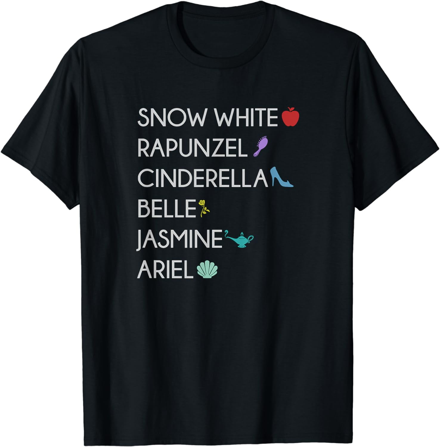 Disney Princess Group Shot Princess Icon List T-Shirt - Walmart.com