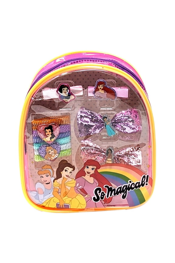 Princesses Hair Accessories Set Includes Hair Clips Bows Ties (10-Pcs)