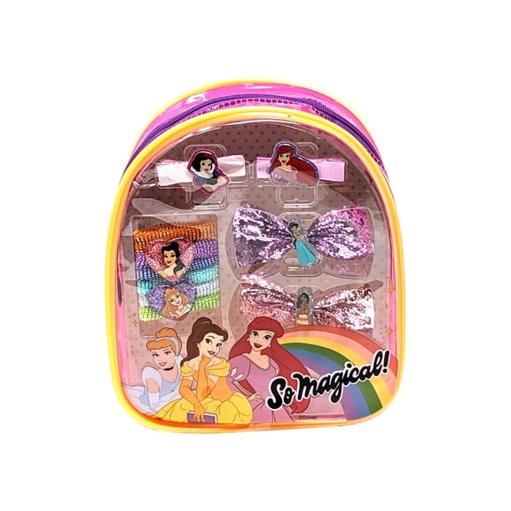 Disney Princesses Hair Accessories Set Includes Hair Clips Bows Ties (10-Pcs)