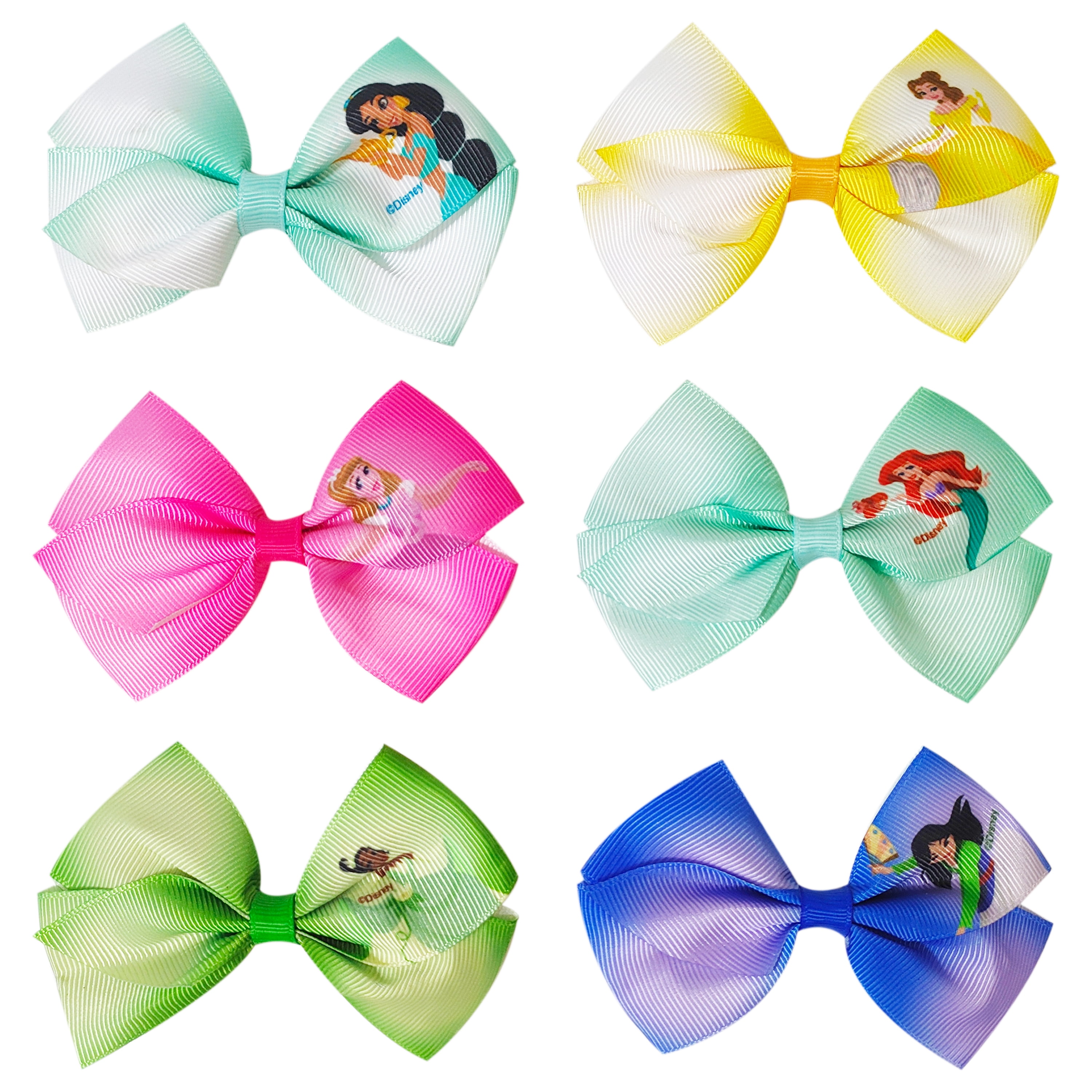 Disney Princess Hair Bows 6 Pack Walmart