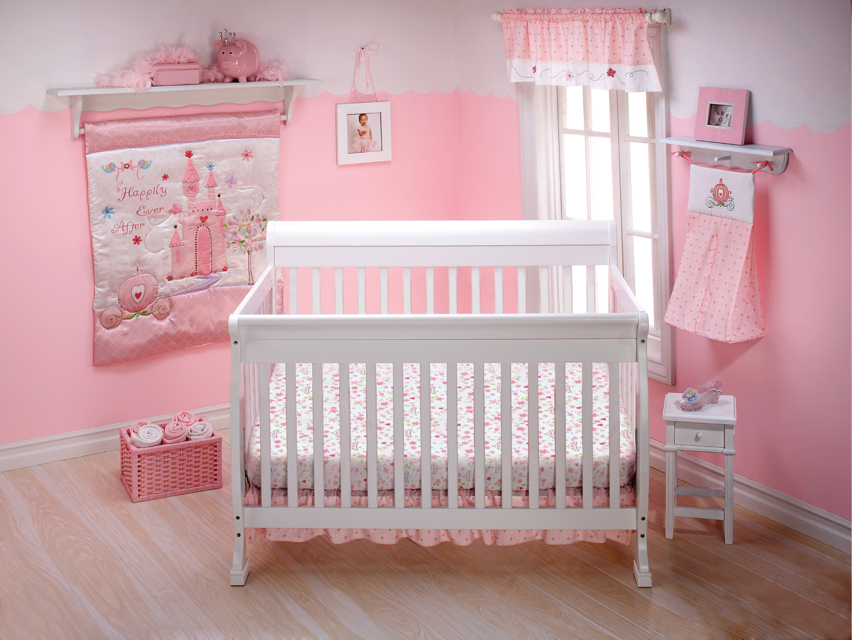 Disney Princess Happily Ever After 3 Piece Crib Bedding Set, Pink - image 1 of 5