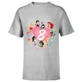 thumbnail image 1 of Disney Princess Heart 8 Years Old Happy Eighth Birthday - Short Sleeve T-Shirt for Kids - Customized-Athletic Heather, 1 of 5