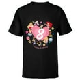 thumbnail image 1 of Disney Princess Heart 8 Years Old Happy Eighth Birthday - Short Sleeve T-Shirt for Kids - Customized-Black, 1 of 5