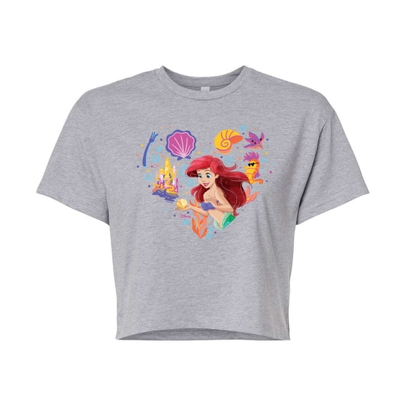 Disney Princess - Heart Ariel - Junior's Cropped T-Shirt