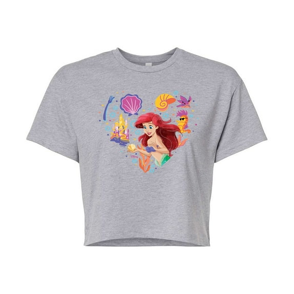 Disney Princess - Heart Ariel - Junior's Cropped T-Shirt