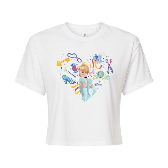 Disney Princess - Heart Cinderella - Junior's Cropped T-Shirt