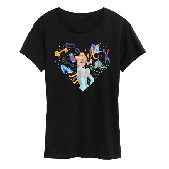 Disney Princess - Heart Cinderella  - Women's Short Sleeve Graphic T-Shirt