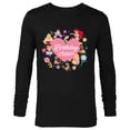 thumbnail image 1 of Disney Princess Heart Flowers Friends & Family Birthday Crew - Long Sleeve T-Shirt for Men - Customized-Black, 1 of 5