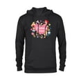 thumbnail image 1 of Disney Princess Heart Flowers Friends & Family Birthday Crew - Pullover Hoodie for Adults - Customized-Black, 1 of 5