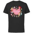thumbnail image 1 of Disney Princess Heart Flowers Friends & Family Birthday Crew - Short Sleeve Cotton T-Shirt for Adults - Customized-Black, 1 of 5