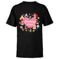 thumbnail image 1 of Disney Princess Heart Flowers Friends & Family Birthday Crew - Short Sleeve T-Shirt for Kids - Customized-Black, 1 of 5