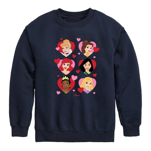 Disney - Princess Heart Grid - Toddler And Youth Crewneck Fleece Sweatshirt