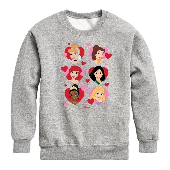 Disney - Princess Heart Grid - Toddler And Youth Crewneck Fleece Sweatshirt