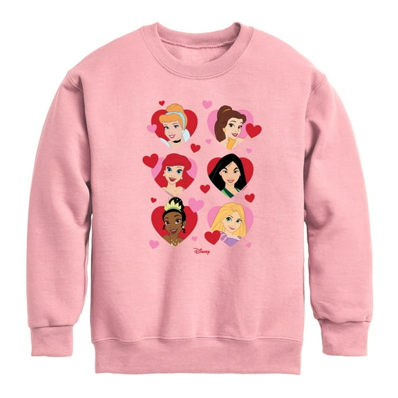 Disney - Princess Heart Grid - Toddler And Youth Crewneck Fleece Sweatshirt