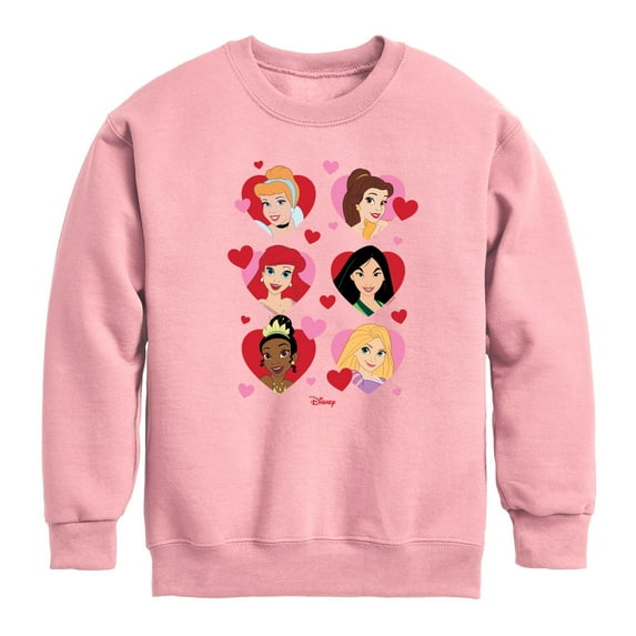 Disney - Princess Heart Grid - Toddler And Youth Crewneck Fleece Sweatshirt