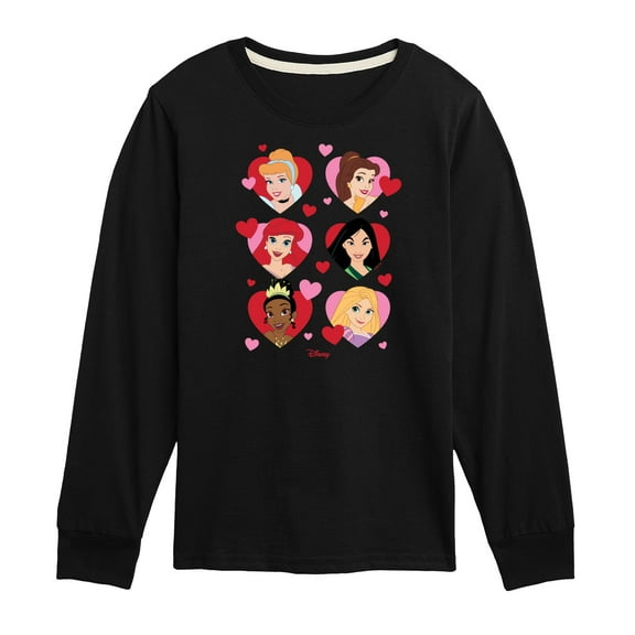 Disney - Princess Heart Grid - Toddler And Youth Long Sleeve Graphic T-Shirt