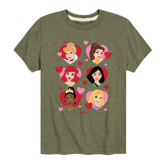 Disney - Princess Heart Grid - Toddler And Youth Short Sleeve Graphic T-Shirt