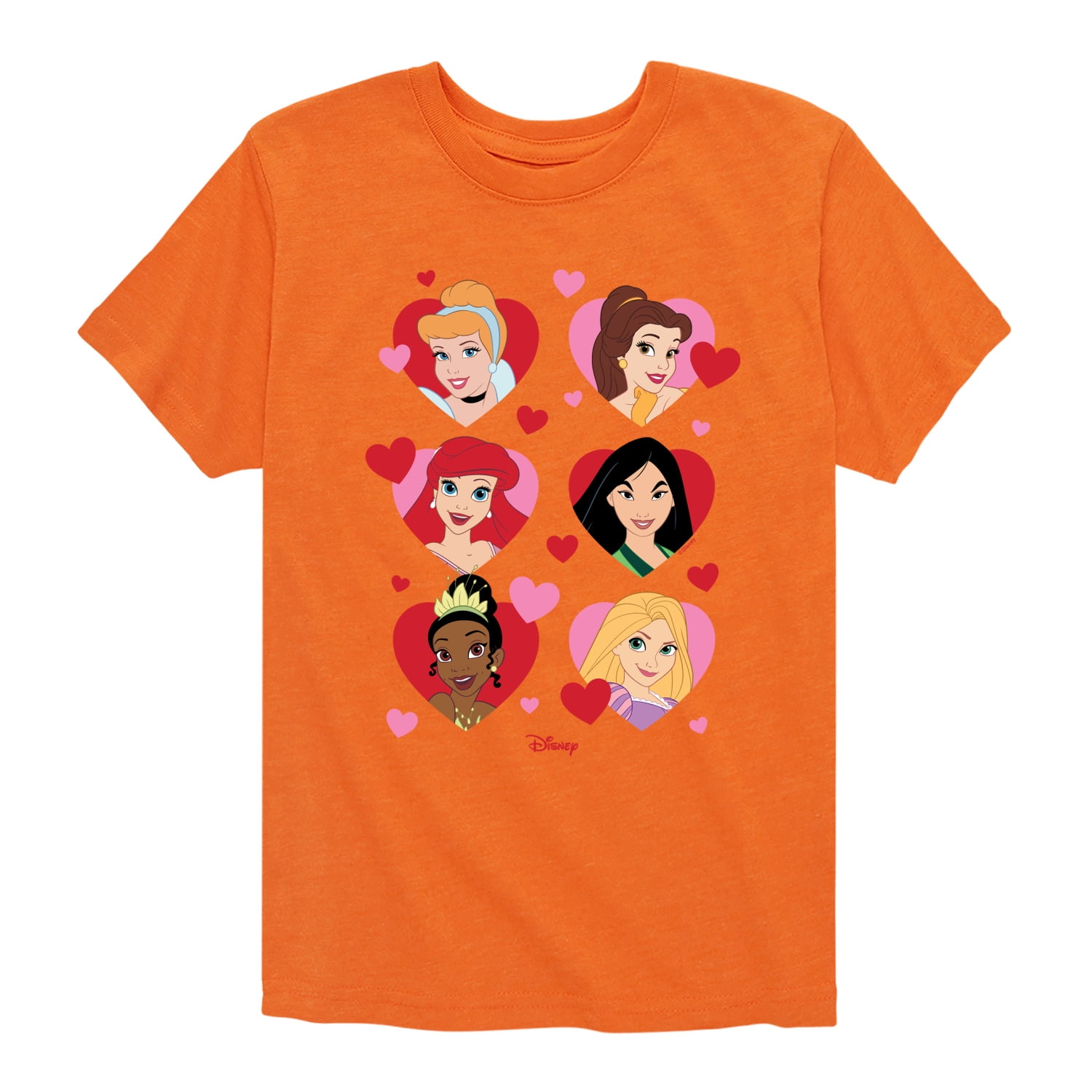Disney - Princess Heart Grid - Toddler And Youth Short Sleeve Graphic T ...