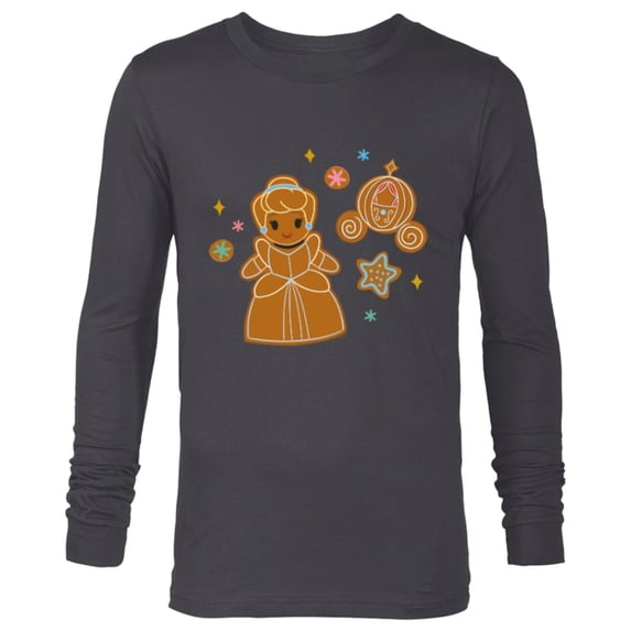 Disney Princess Holiday Christmas Gingerbread Cinderella - Long Sleeve T-Shirt for Men - Customized-Charcoal Heather