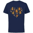 thumbnail image 1 of Disney Princess Holiday Christmas Gingerbread Cookie Heart - Short Sleeve Cotton T-Shirt for Adults - Customized-Navy, 1 of 5