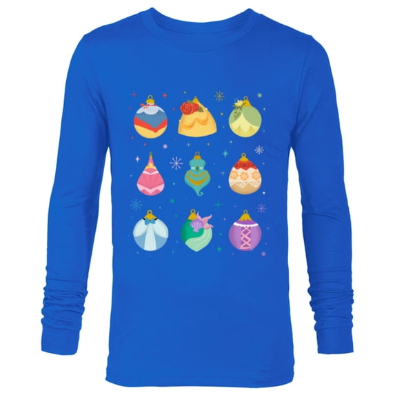 Disney Princess Holiday Enchanting Christmas Ornaments - Long Sleeve T-Shirt for Men - Customized-Navy