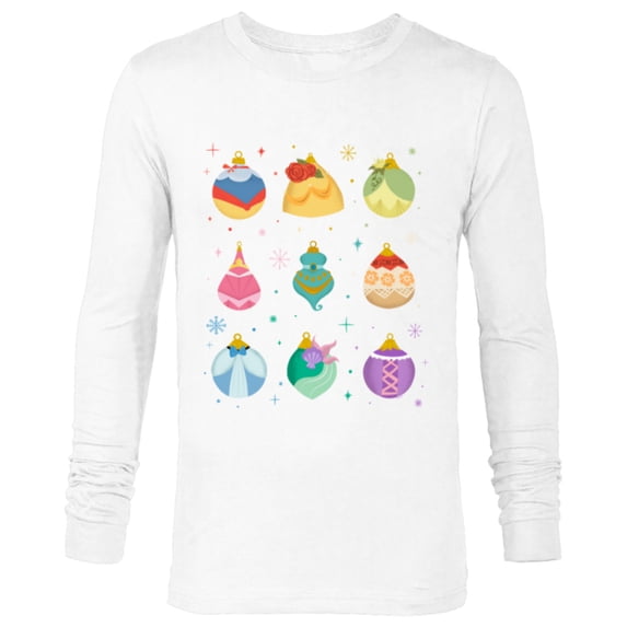 Disney Princess Holiday Enchanting Christmas Ornaments - Long Sleeve T-Shirt for Men - Customized-White