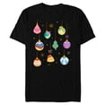 thumbnail image 1 of Disney Princess Holiday Festive Christmas Ornaments - Short Sleeve Blended T-Shirt for Adults - Customized-Black, 1 of 5