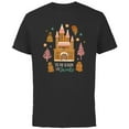 thumbnail image 1 of Disney Princess Holiday Gingerbread Castle Season for Sweets - Short Sleeve Cotton T-Shirt for Adults - Customized-Black, 1 of 5