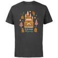 thumbnail image 1 of Disney Princess Holiday Gingerbread Castle Season for Sweets - Short Sleeve Cotton T-Shirt for Adults - Customized-Charcoal, 1 of 5