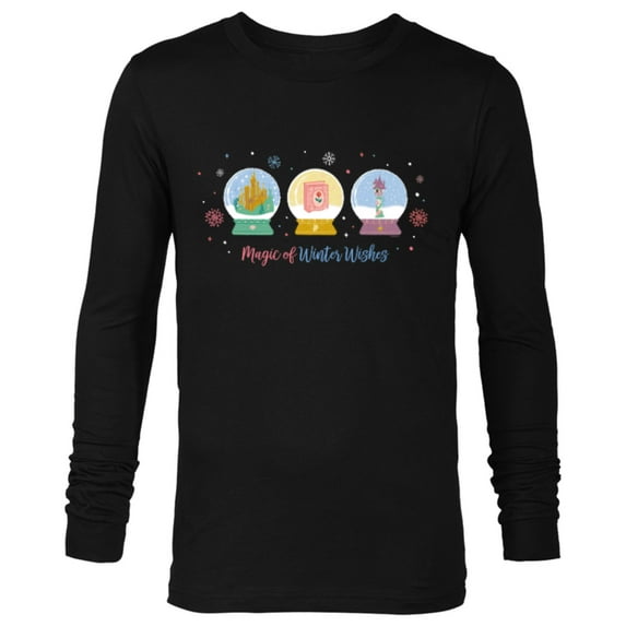 Disney Princess Holiday Magic of Winter Wishes Snow Globes - Long Sleeve T-Shirt for Men - Customized-Black