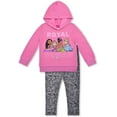 thumbnail image 1 of Disney Princess Hoodie and Leggings Set for Kids, Comfy Active Wear for Girls, Pink & Gray, 1 of 5