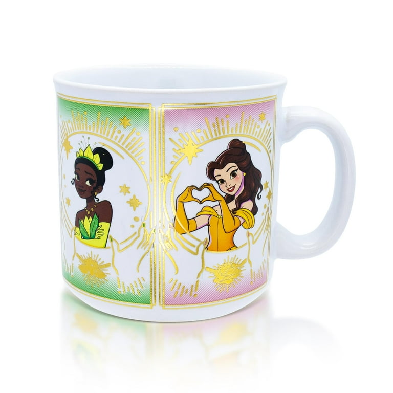 Disney Princess Foil Ceramic Mug, 20 Ounce Royal Coffee Cup Featuring  Cinderella, Belle, Tiana, Ariel - Walmart.com