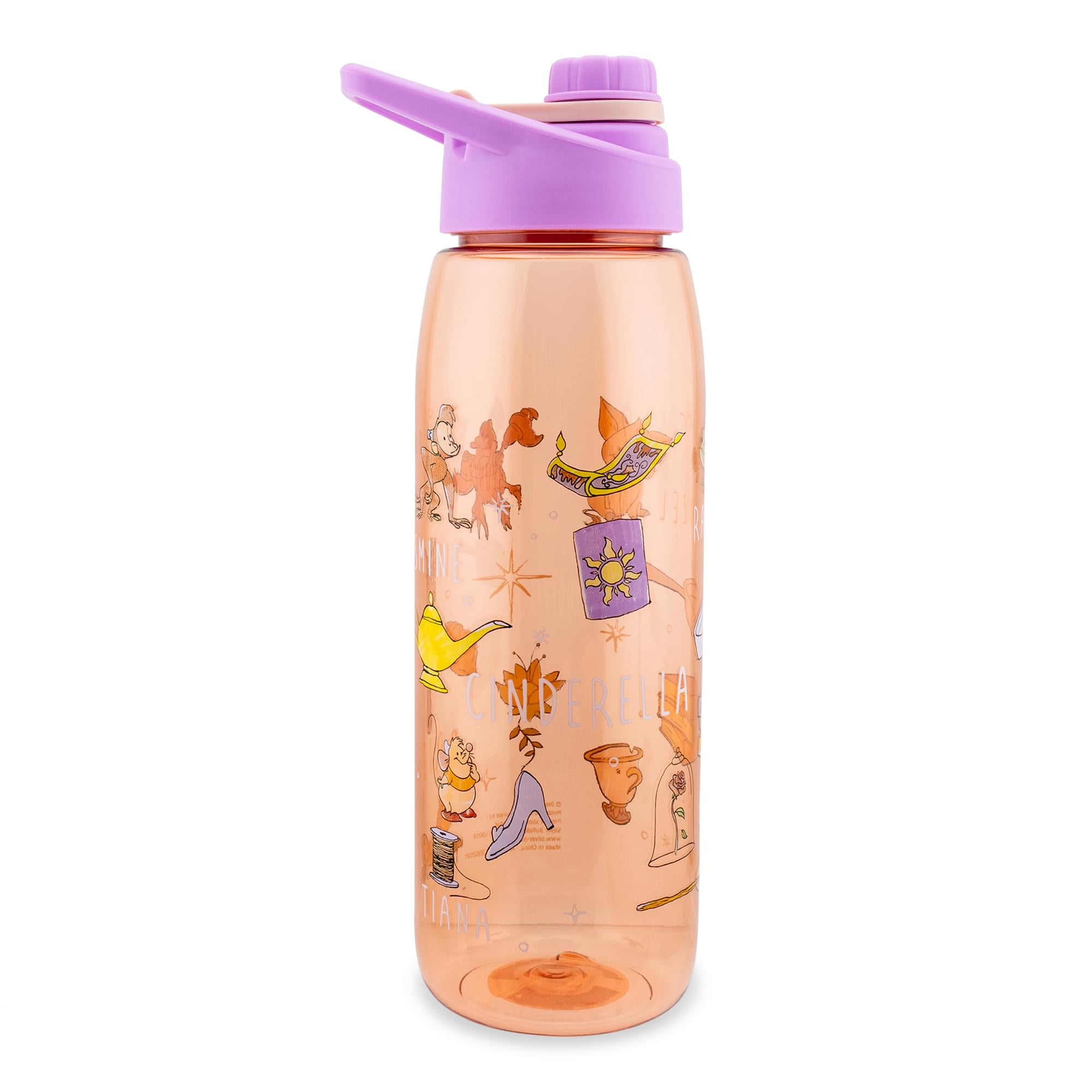Disney Princess Icons Water Bottle With Screw-Top Lid Holds 28
