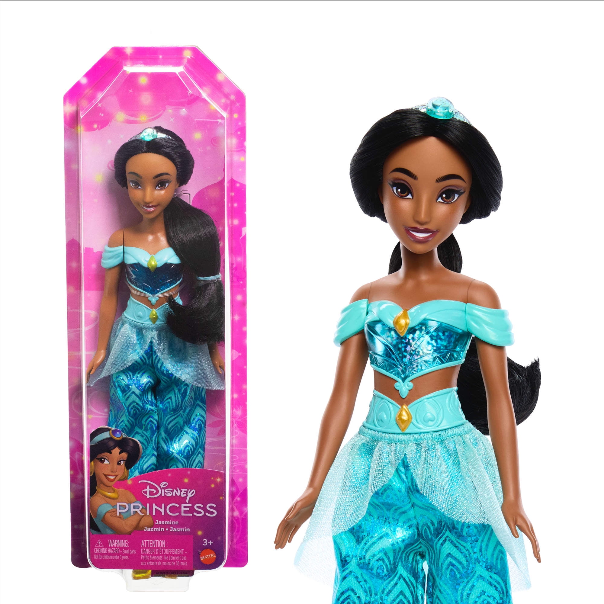 Disney Princess Jasmine 11 inch Fashion Doll with Black Hair, Brown Eyes & Tiara Accessory