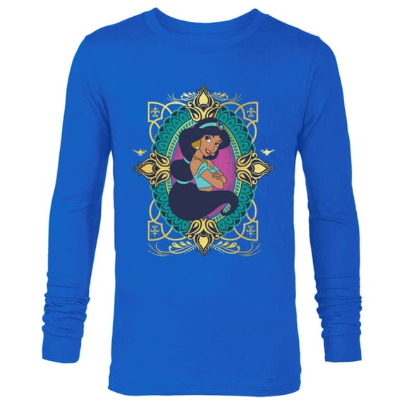 Disney Princess Jasmine Agrabah Emblem - Long Sleeve T-Shirt for Men - Customized-Navy
